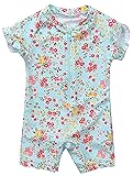 Anwell Baby Girls Floral Zipper Rash Guard UPF50