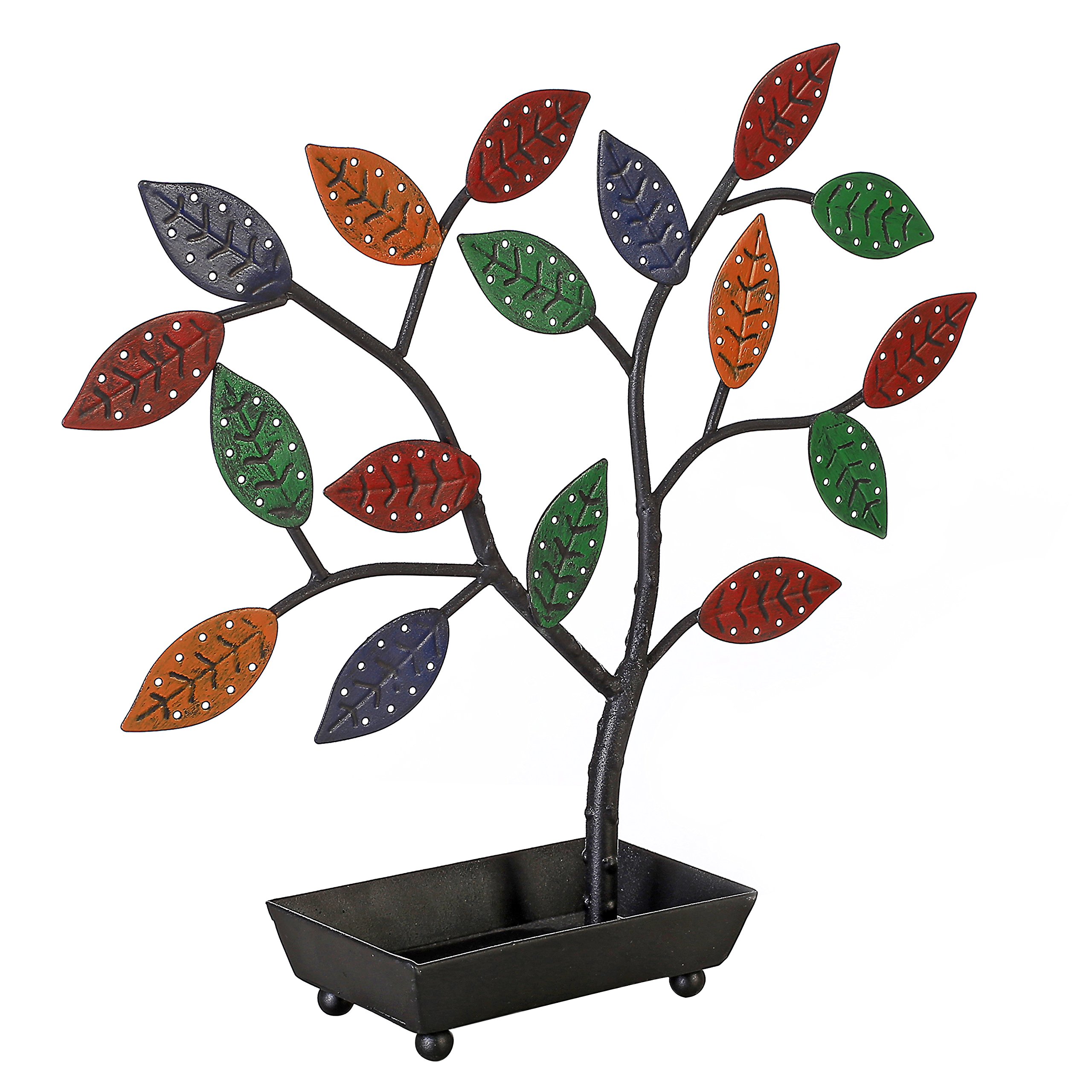 Photo 1 of Jewelry Tree w/Bird Nest 48 pair Earrings Holder, Bracelets/Necklace Organizer Stand (Multicolored Metal)