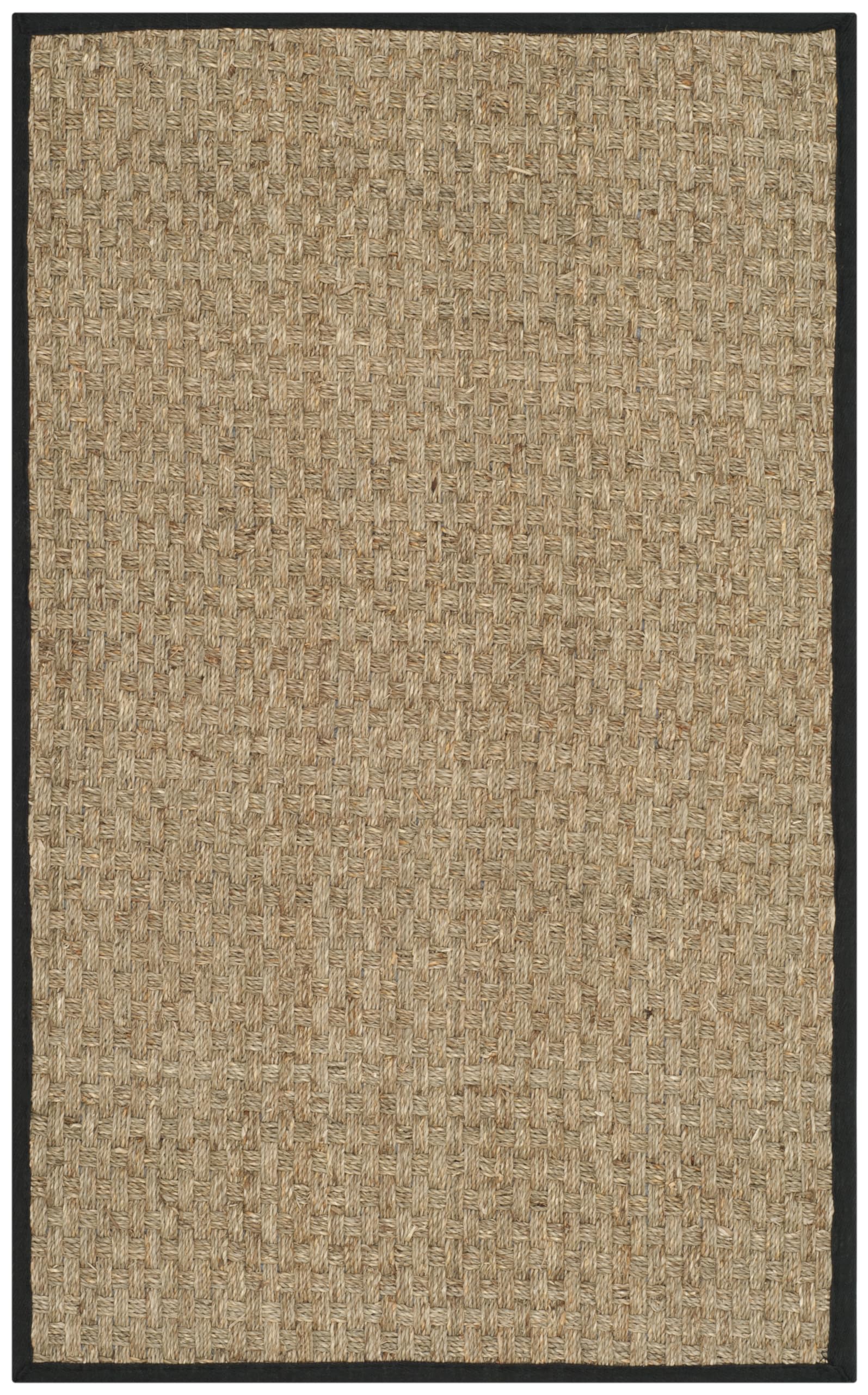 SAFAVIEH Natural Fiber Rug for Living Room, Dining Room, Bedroom - Natural Fiber Collection, Short Pile, in Natural and Black, 61 X 91 cm — image 1