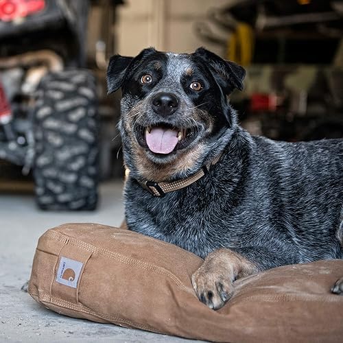 Carhartt Firm Duck Dog Bed, Durable Canvas Pet Bed with Water