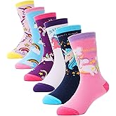 Anlisim Girls Socks Cute Animal Pattern Cartoon Novelty Fashion Soft Cotton Socks 6 Pairs