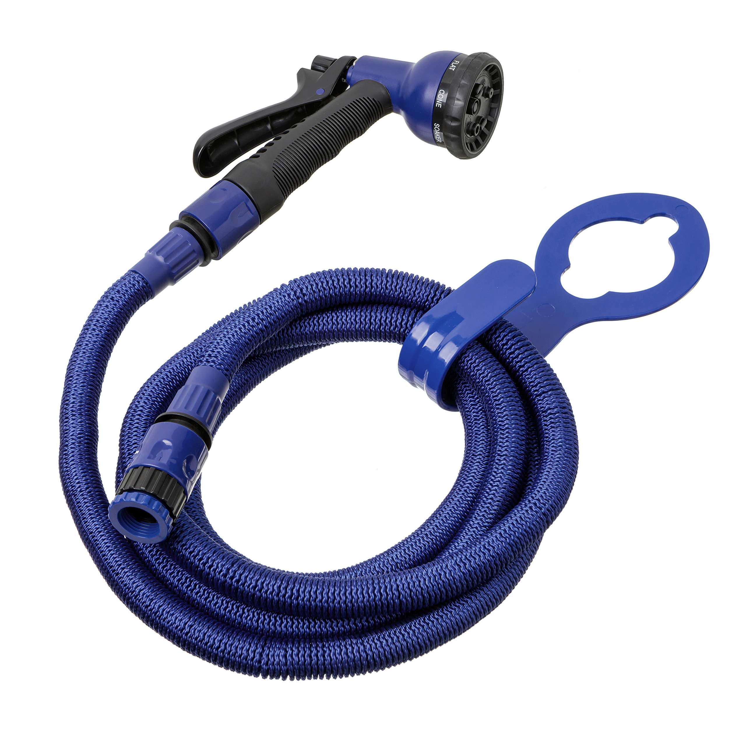 TATAY set Superflex stretch hose, 7.5 m, expands up to 3 times, easy to use, lightweight. Equipped with 8 position watering pistol, connector, adapter and tap holder