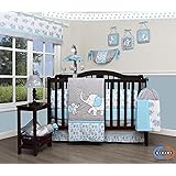 blizzard elephant 13 piece crib bedding set