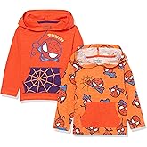 Amazon Essentials Disney | Marvel | Star Wars Boys and Toddlers' Lightweight Hooded Long-Sleeve T-Shirts, Pack of 2