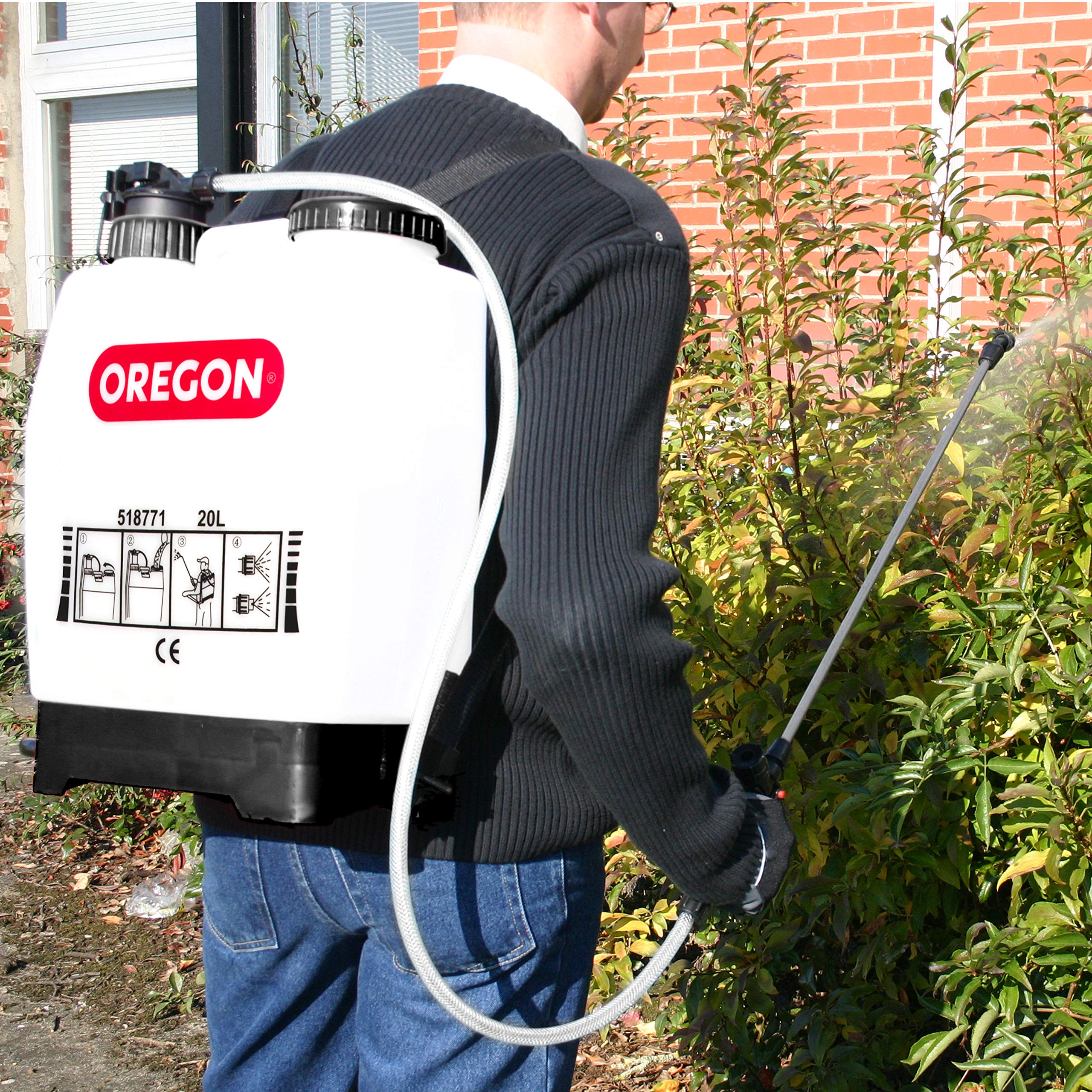 Oregon 518771 Knapsack Backpack Pressure Garden Weed Killer Sprayer with Lance and 2 Adjustable