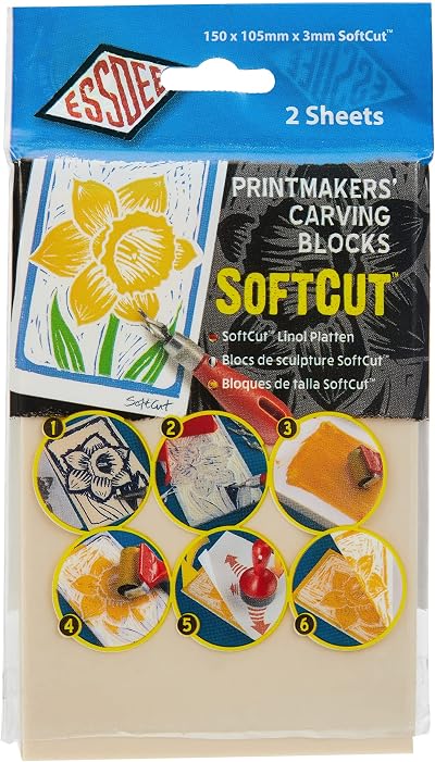 Essdee Softcut Printing Block 150x100mm Pk2, Beige, 3mm Thick
