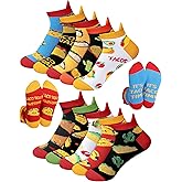 Halfchet 10 Pairs Funny Mexican Taco Socks Taco Lover Gifts Cinco De Mayo Novelty Ankle Socks Mexican Fiesta Day Party Favors for Women Men