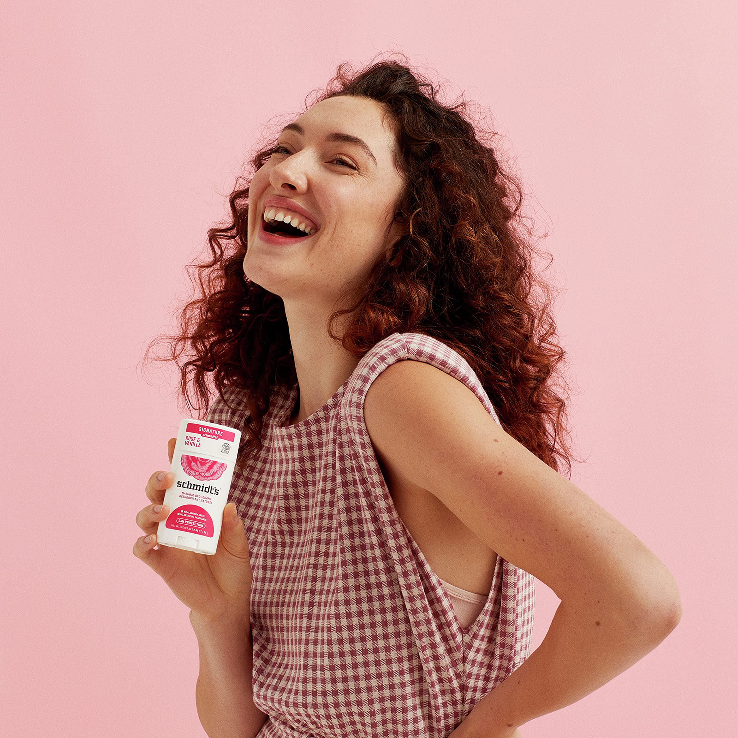 Schmidt\'s Aluminum Free Natural Deodorant for Women and Men, Rose + Vanilla with 24 Hour Odor Protection, Certified Cruelty Free, Vegan Deodorant, 3.25 Ounce (Pack of 3)