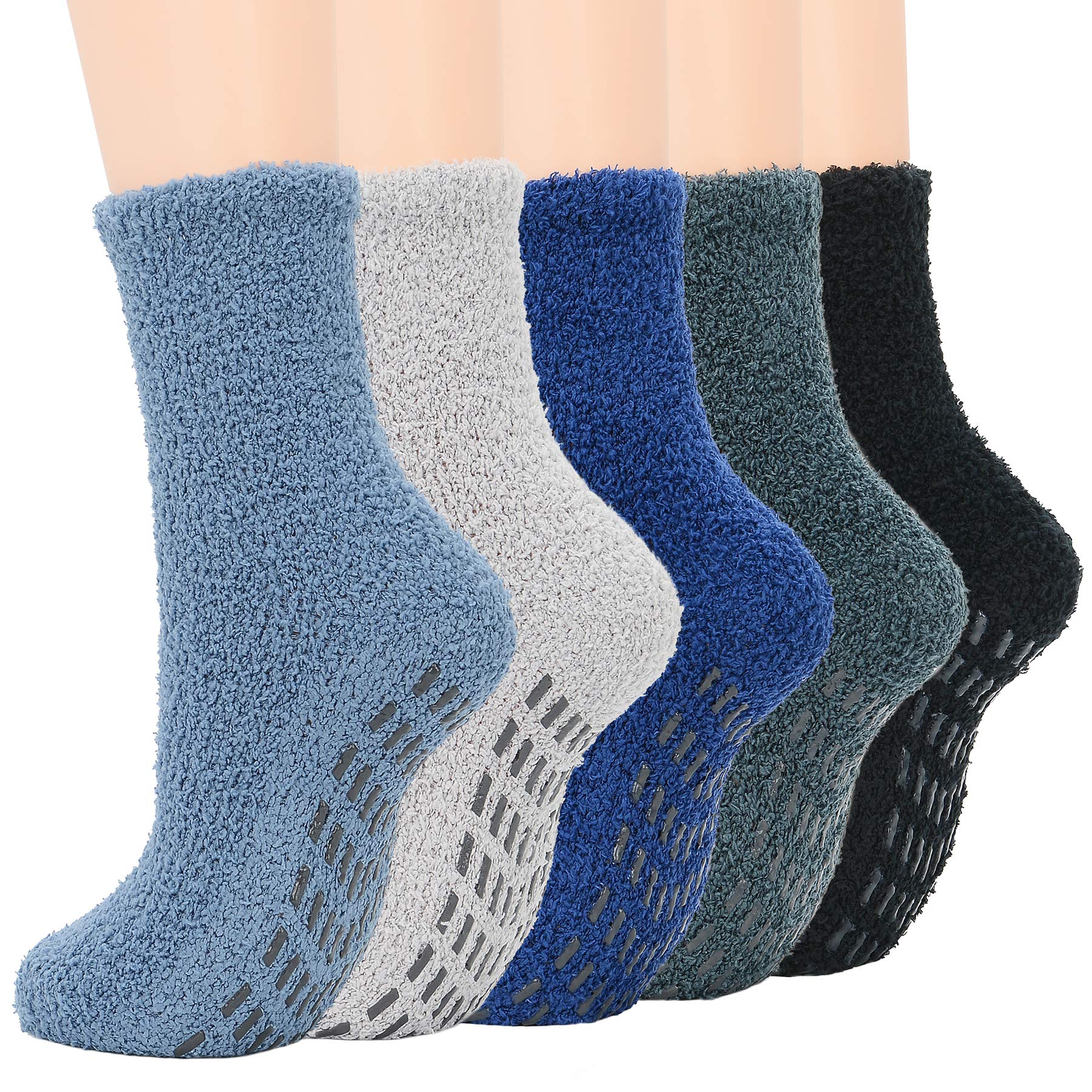 Zando Womens Fuzzy Socks Winter Slipper Socks Non-Slip Grip Socks Warm Fleece Socks Non Skid Socks Soft Fluffy Socks