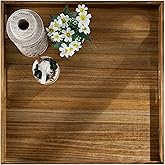 Hanobe Ottoman Tray for Table Top: 20'‘ Wood Decorative Trays for Home Decor - Large Coffee Table Serving Tray with Handles for Living Room