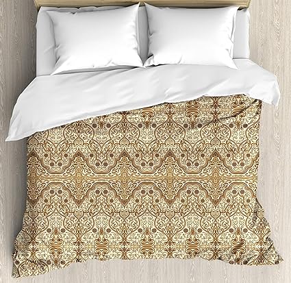 Amazon Com Arabesque Duvet Cover Set 4 Piece King Bedding Sets