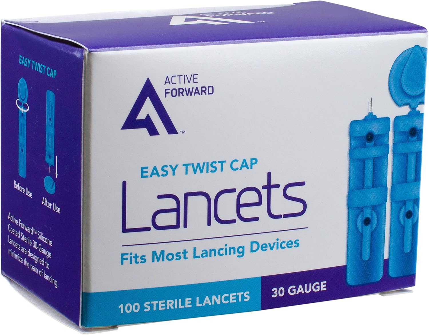Active Forward Blood Glucose Lancets 30 Gauge Needles