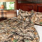 Northwest Realtree Full/Queen Size 1 Comforter and 2 Sham Set, All Seasons, Men and Women Soft Cabin Bedding, Edge Camo