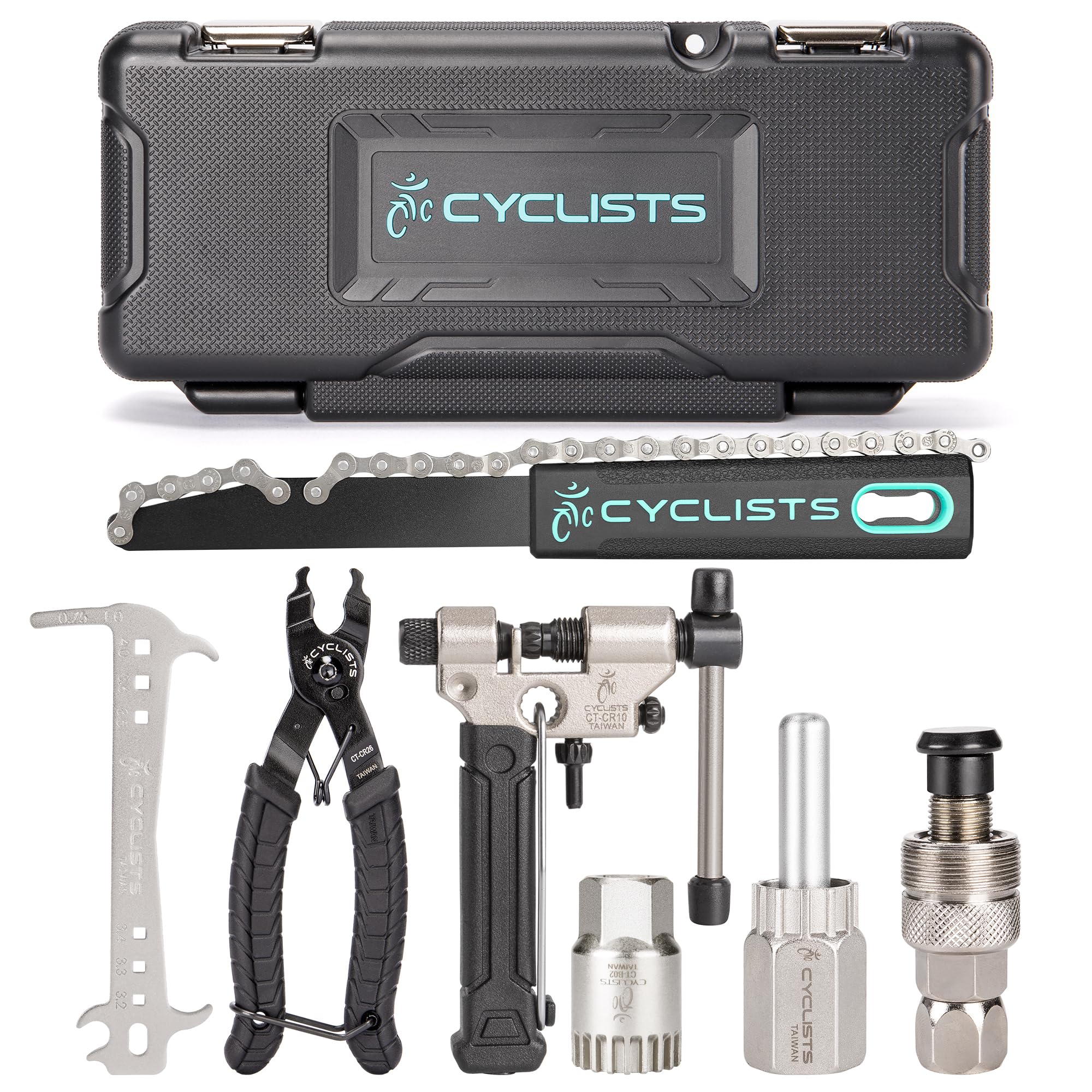 cyclists 7 PCS Bicycle Repair Kit, Portable Tool Box Tool Set, Repair Kit with Carry Case
