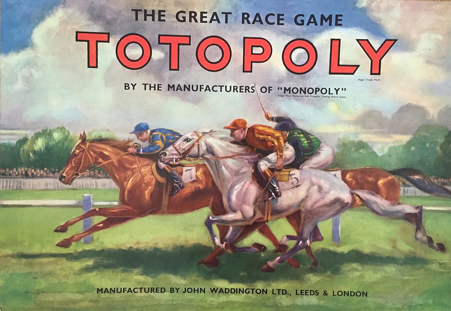 Totopoly Vintage 1950 S Board Game With Metal Horses Waddingtons Amazon Co Uk Toys Games