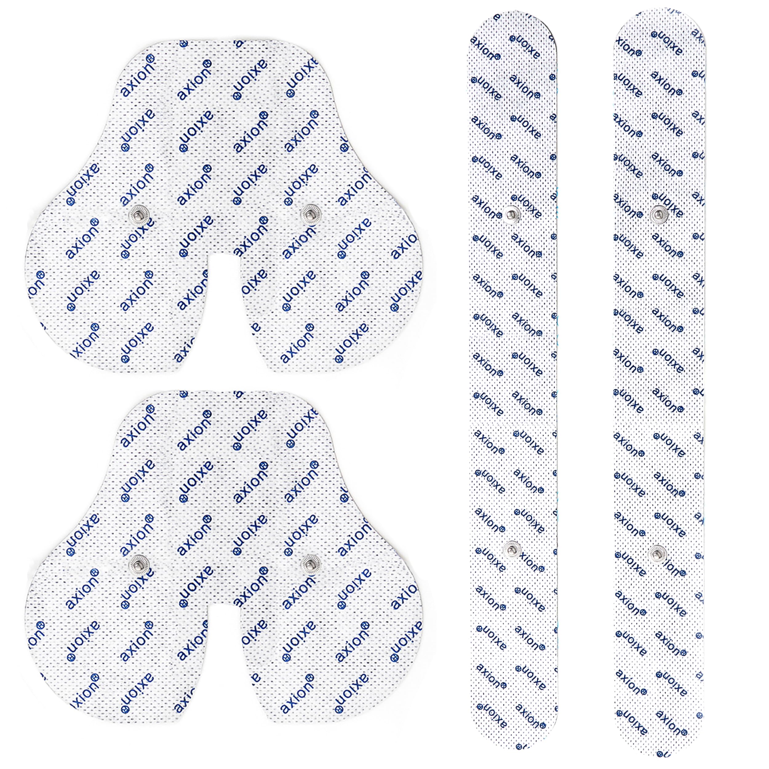 axion Set electrodes compatible to SANITAS & BEURER - 4 back TENS & EMS pads for electrostimulation machines - 3.5mm button brand quality