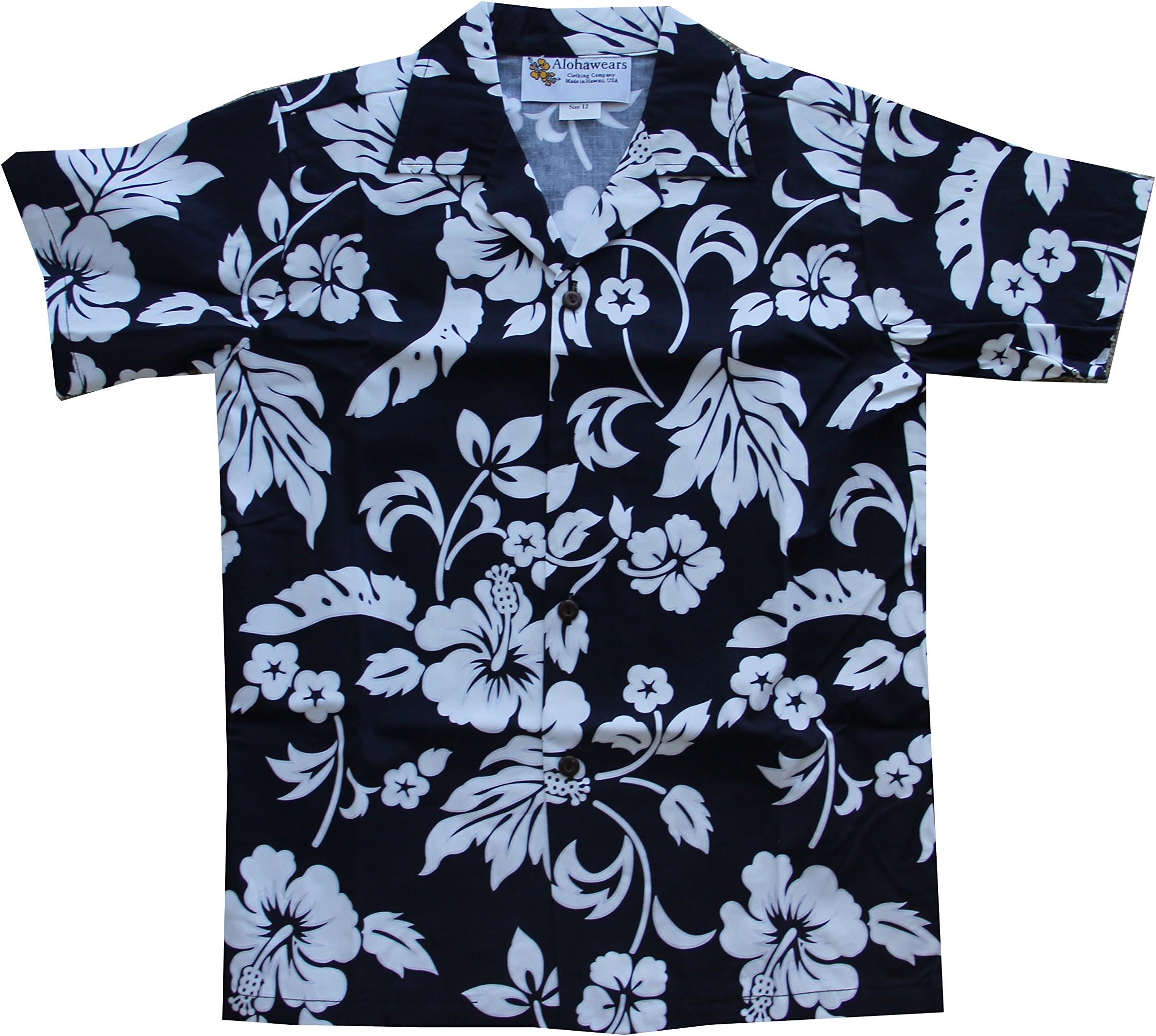 Made in Hawaii ! Boy's Classic Hibiscus Christmas Wedding Luau Cruise Hawaiian Aloha Shirt