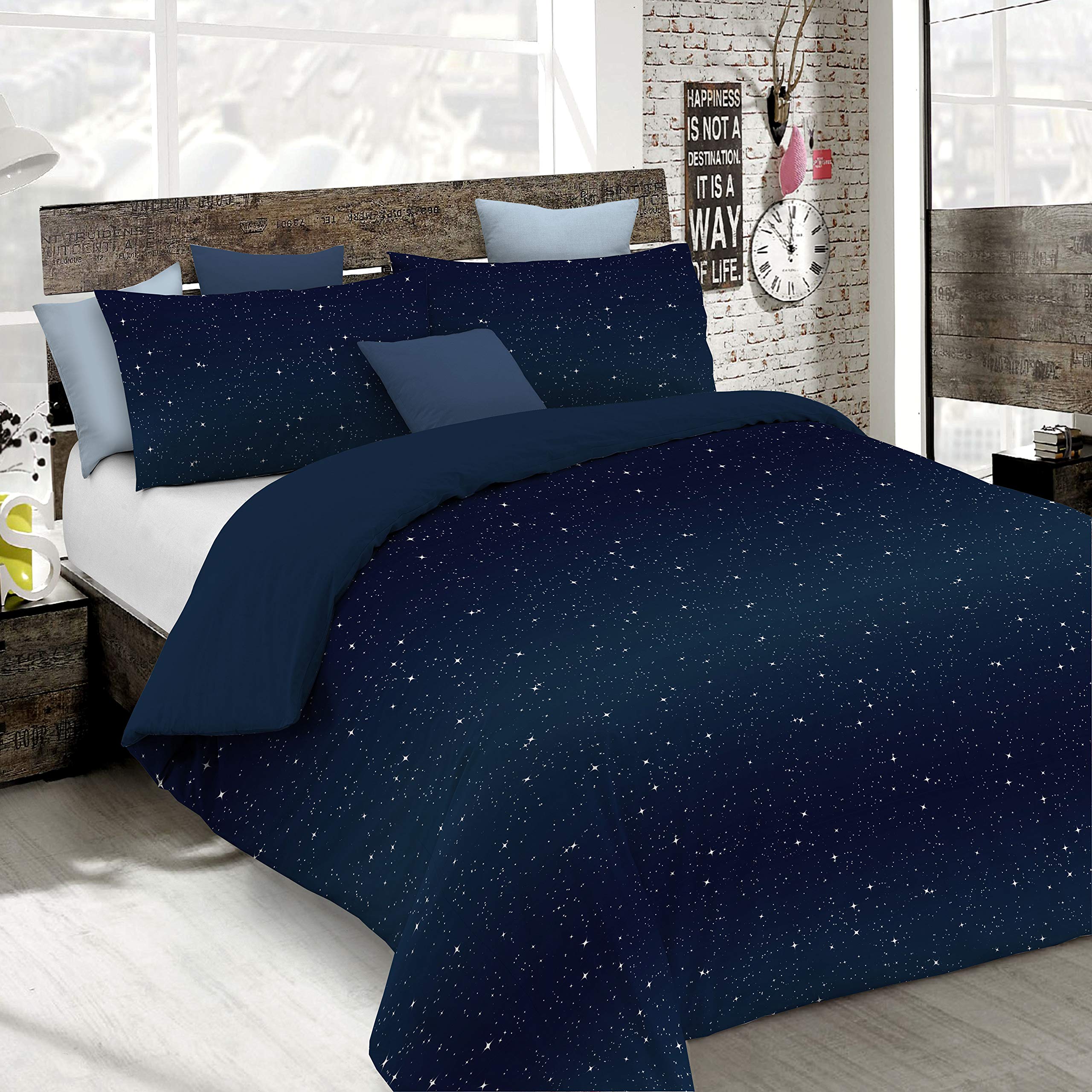 Italian Bed Linen Duvet Cover Fashion, Microfiber, Stars, Small Double