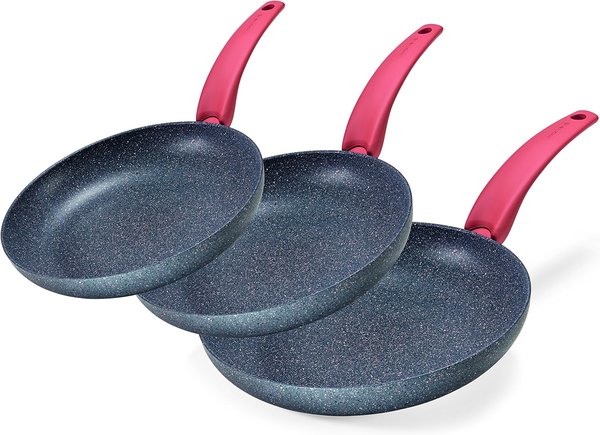 MonetaZeus Induction Pans Set of Three, Aluminium, Grey, 20/24/28 cm