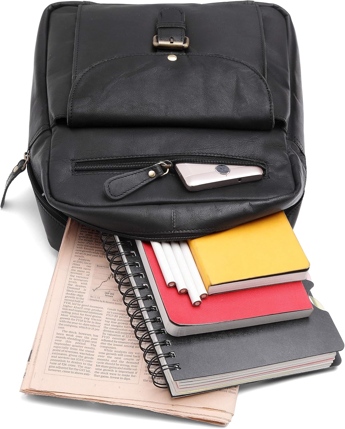 J. Wilson London Ladies Backpack Leather Backpack For Women Girls Schoolbag Casual Daypack School Bag Satchel (Vintage Black) - Image 5