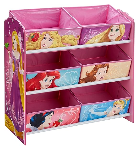 Hello Home Disney Princess Kids Bedroom Toy Storage Unit with 6 Bins