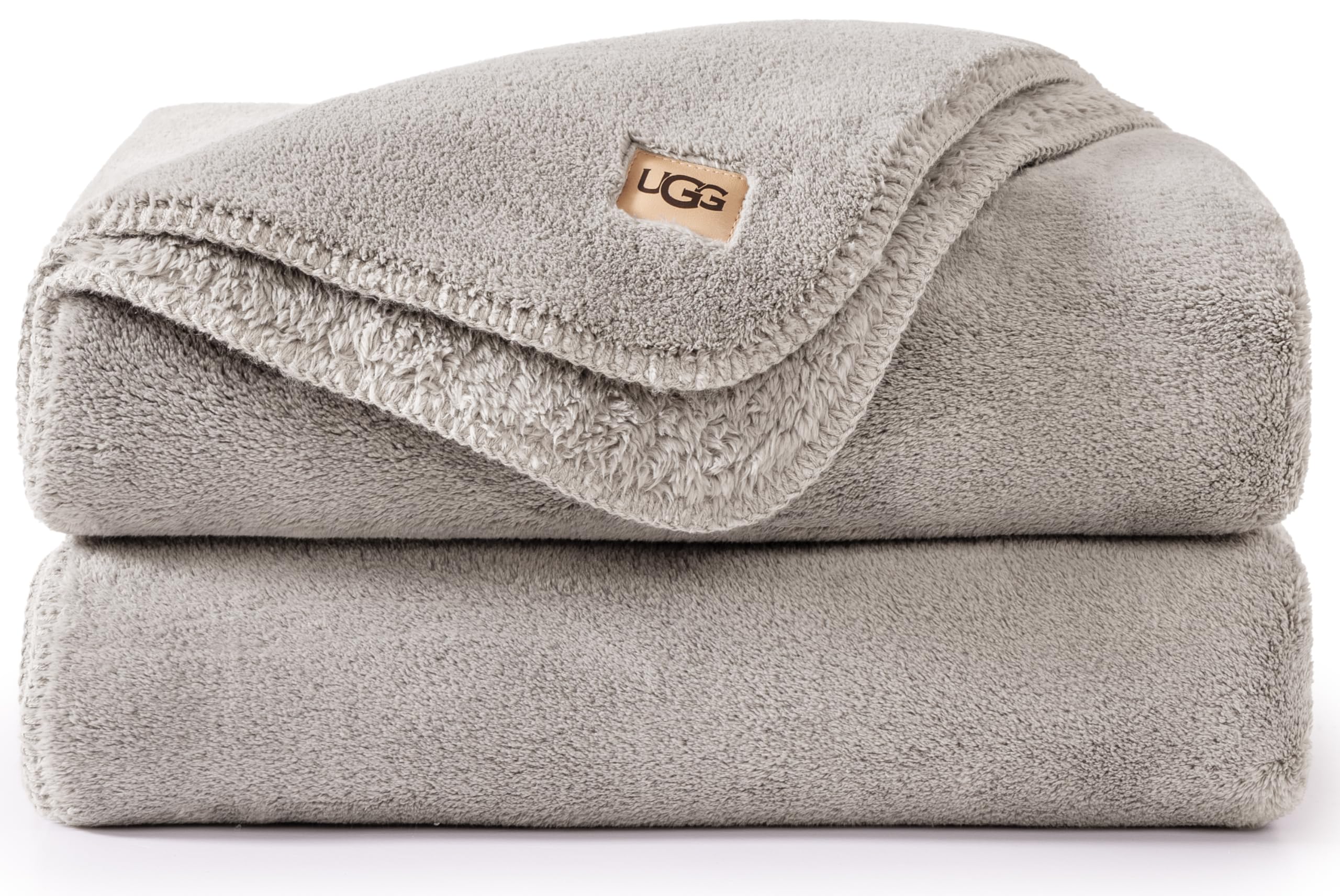 UGG Whitecap Plush Throw Blanket Fleece Soft Fluffy Throw Blankets for Couch or Bed, Home Decor, Luxury, Machine Washable, 50-inch x 70-inch, Light Grey Seal Image