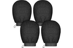 Tatuo 4 Pieces Korean Exfoliating Mitts Deep Exfoliating Gloves Body Scrubber for Bath Shower Dead Skin Remover Keratosis Pil