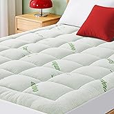 Mattress Pad King Size, Cooling Pillow Top Mattress Topper, Ultra Soft Viscose Made from Bamboo, Breathable for Hot Sleepers, Deep Pocket 8"-20", Green