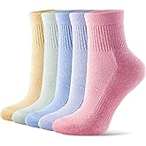 CS CELERSPORT 5 Pairs Mini Crew Ankle Socks Cushioned Running Casual Socks for Women and Men