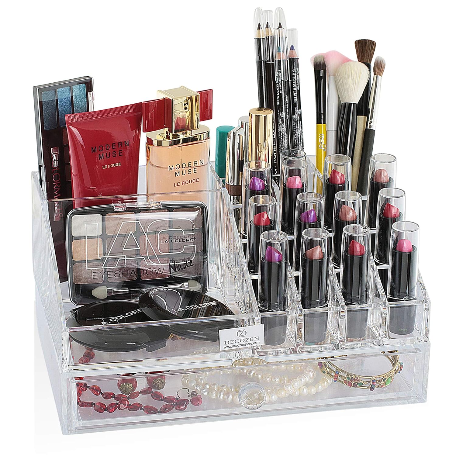Amazon Com Decozen Makeup Organizers And Storage 19 Slot 1 Drawer