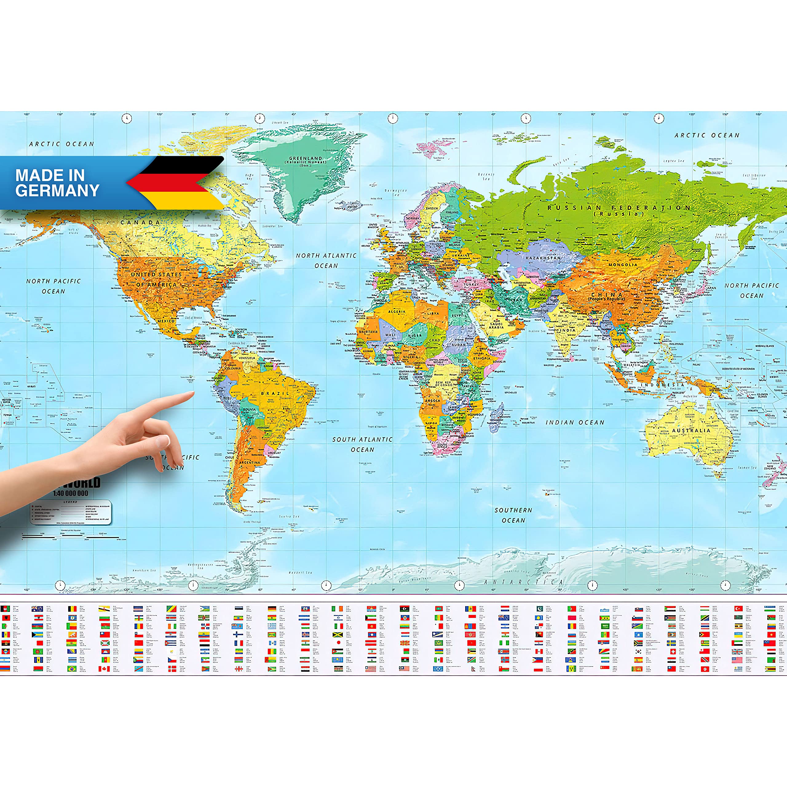 GOODS+GADGETS World Map XXL Poster, Glossy, 140x100cm