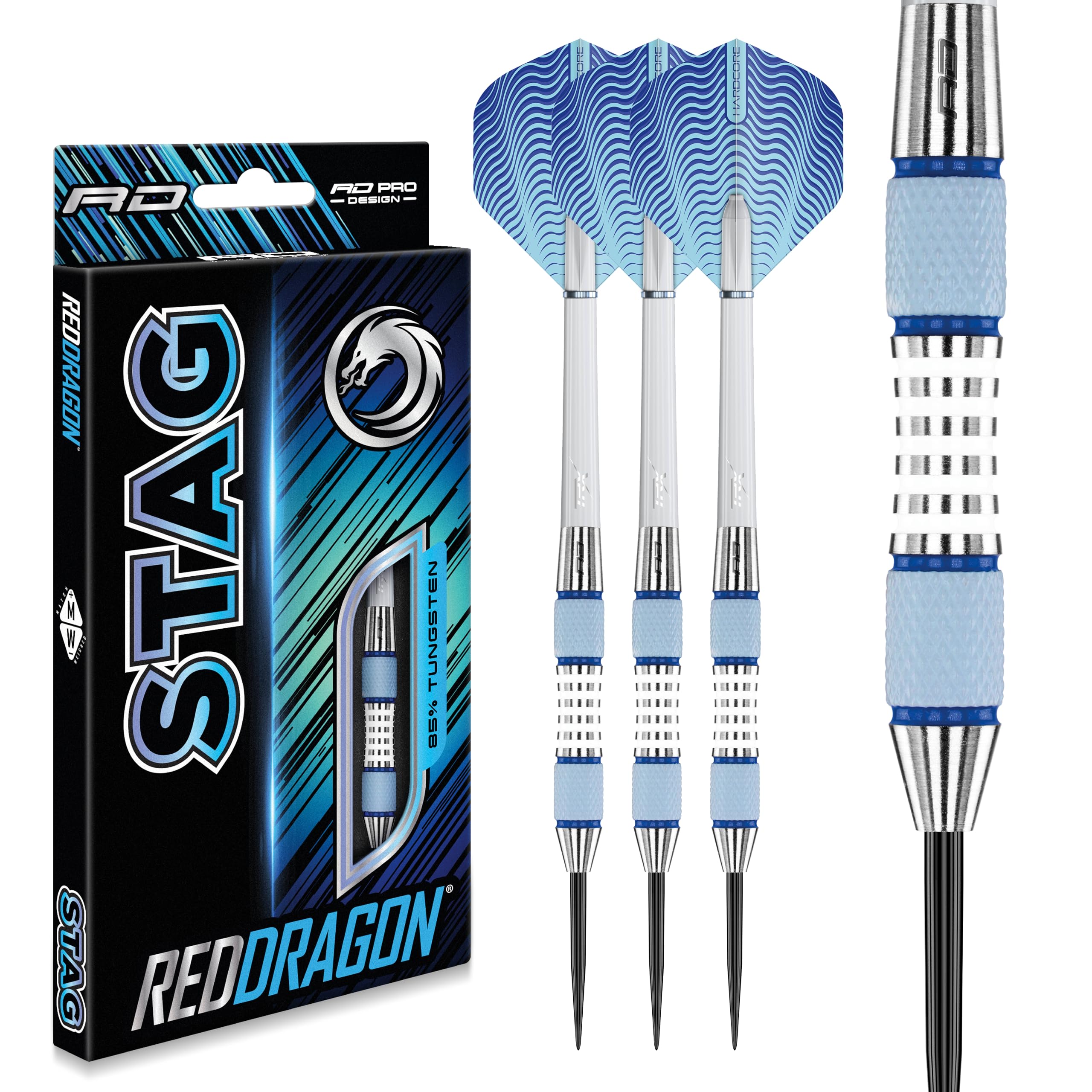 RED DRAGON Stag 26g Tungsten Darts with Flights and Stems
