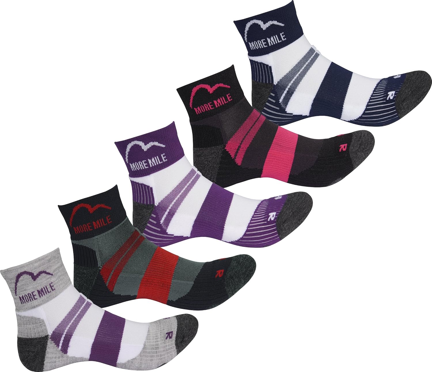 More Mile Endurance (5 Pack) Womens Running Socks Multi25 Amazon