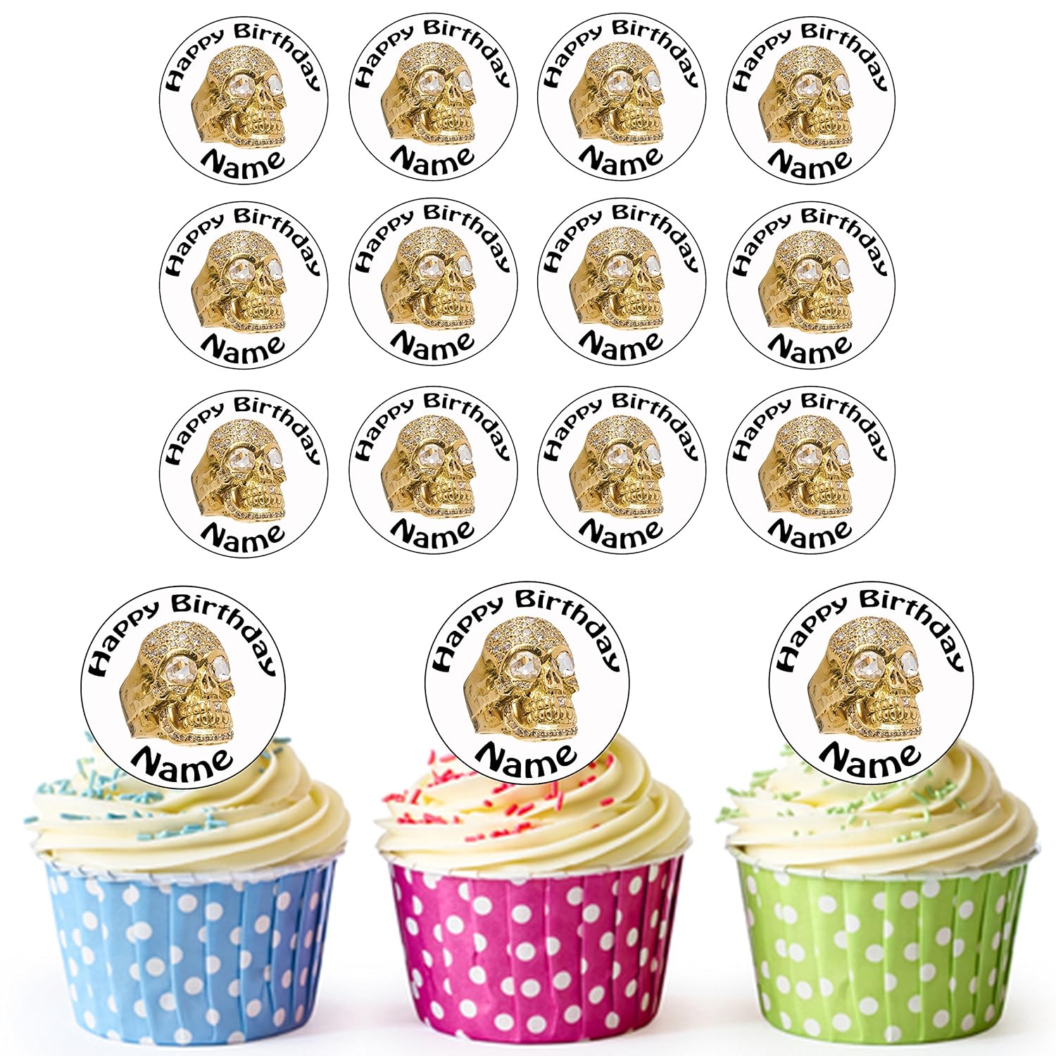 Accessoires De Decoration De Gateau Decorations Et Accessoires De Fetes Napravi Rs Strass Tete De Mort Bague 24 Personnalise Comestible Pour Cupcakes Decorations De Gateau Danniversaire Cercles Facile Predecoupee