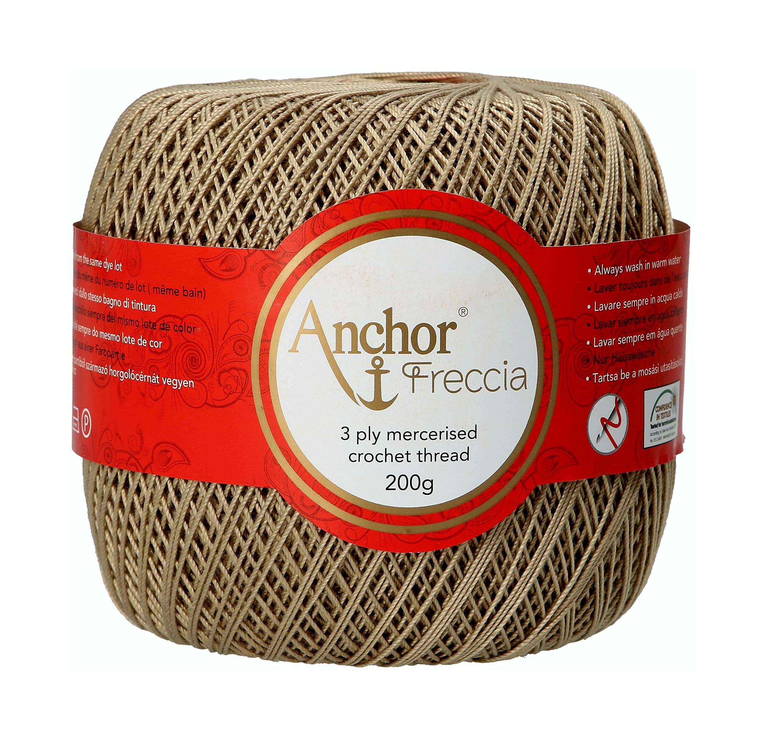 Anchor 4769006-00831 Crochet Yarn, 100% Cotton, 831, Thickness 6, 2 kg