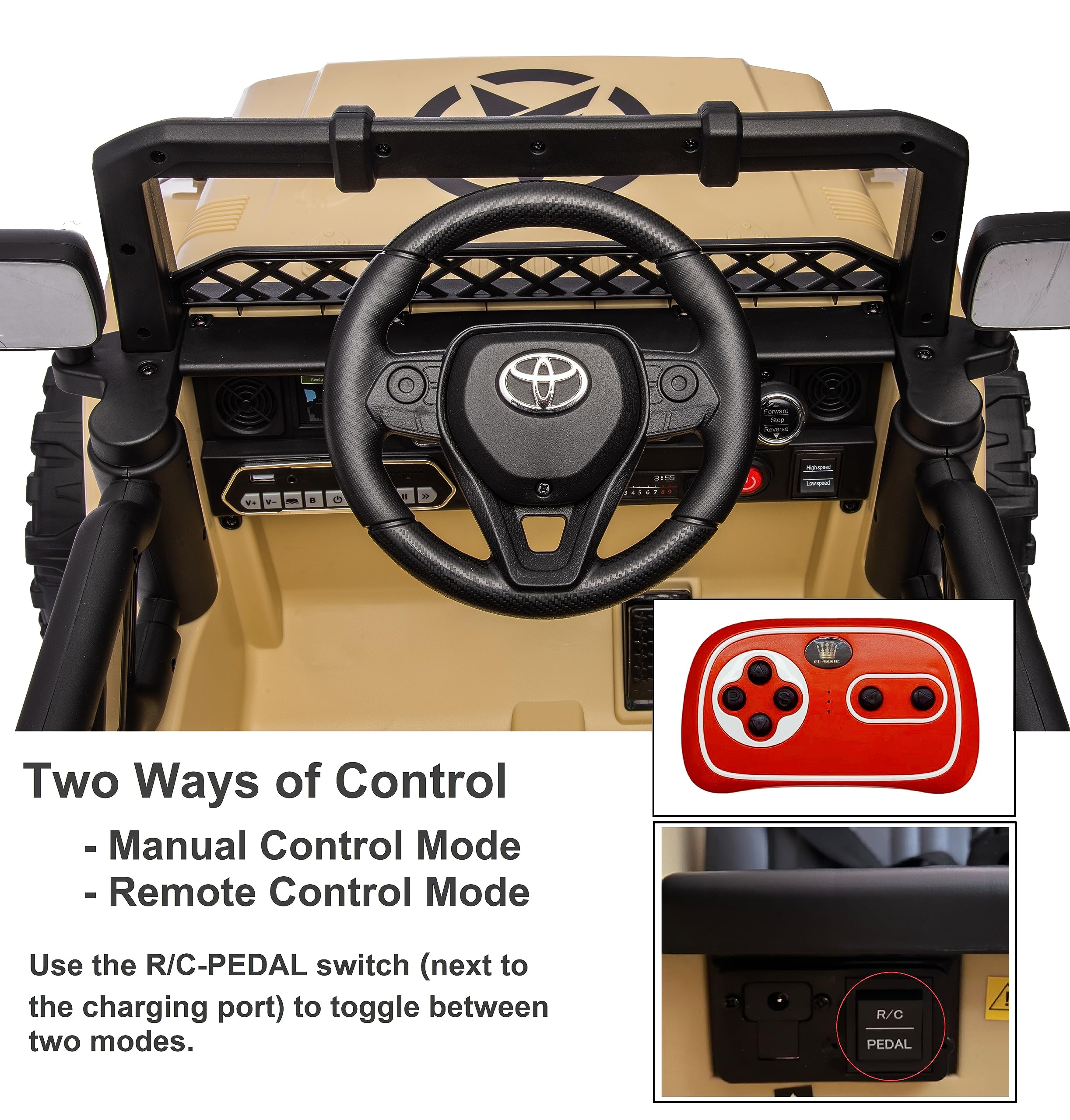 Mua Rock Wheels Licensed Toyota FJ Cruiser Kids Ride on Toy Car, 12V ...