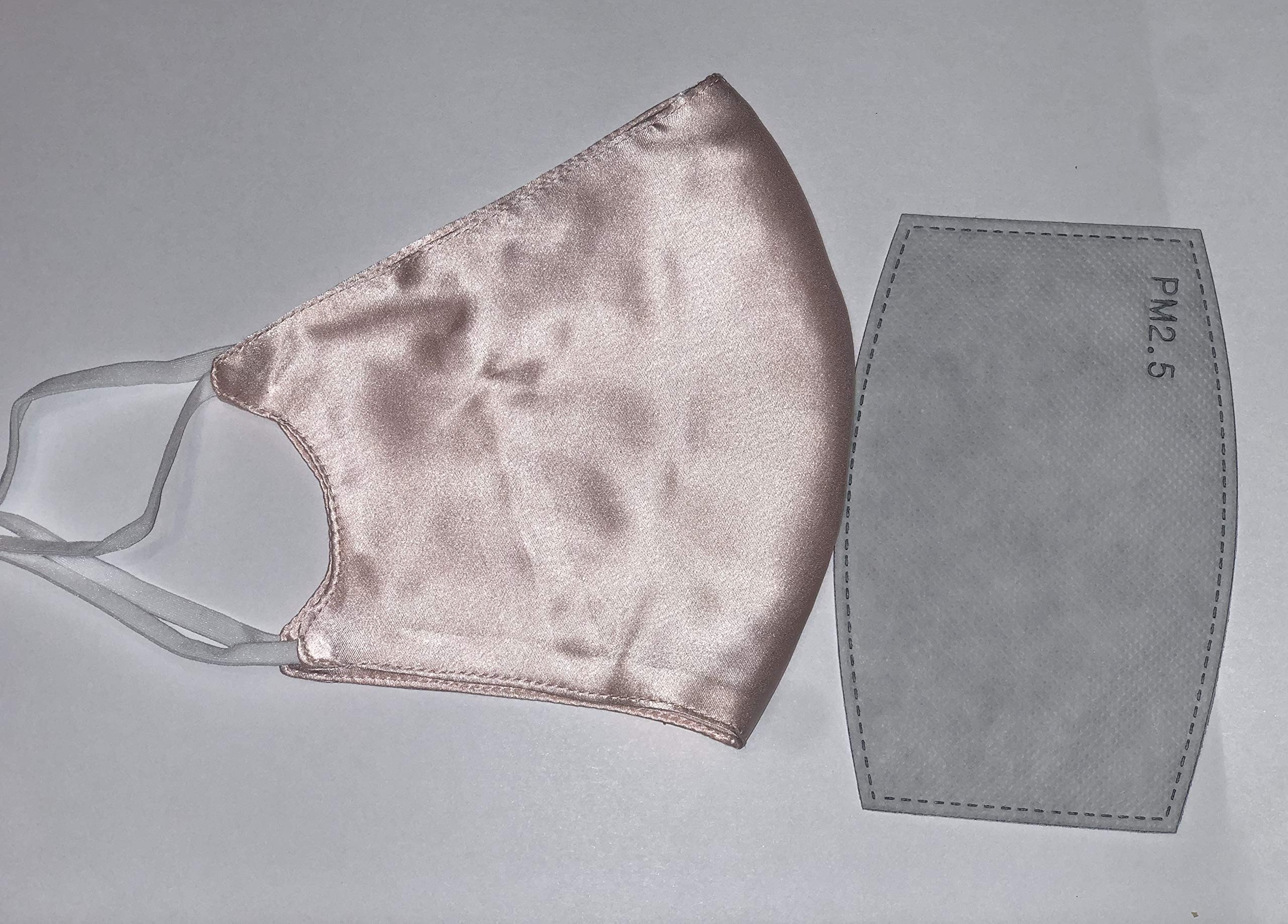 Mulberry Silk Face Mask with Filter for Sensitive Skin - Pale Pink