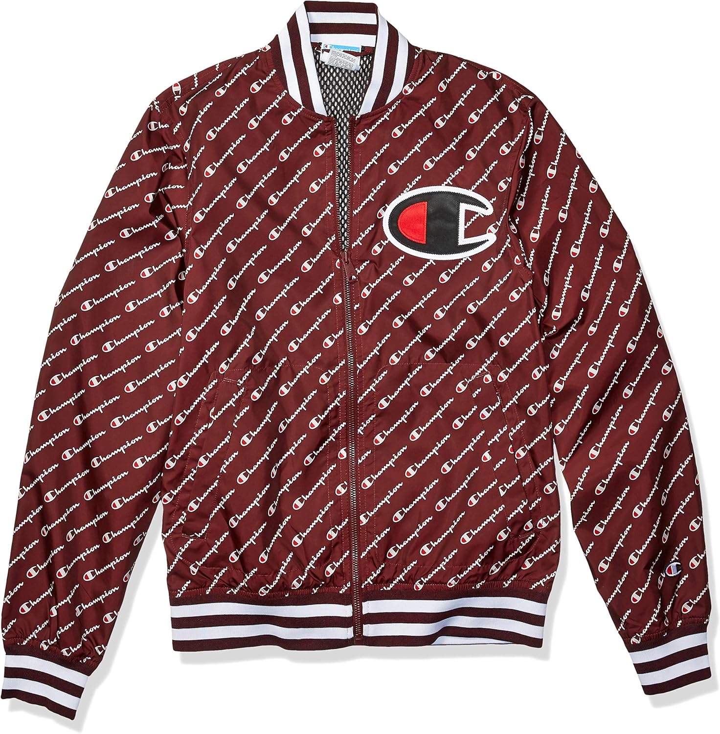 champion men's satin baseball jacket