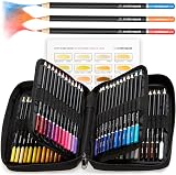 Creativepeak 72 Colour Soft Wax Pencil Set with Swatch Card & Zip Case