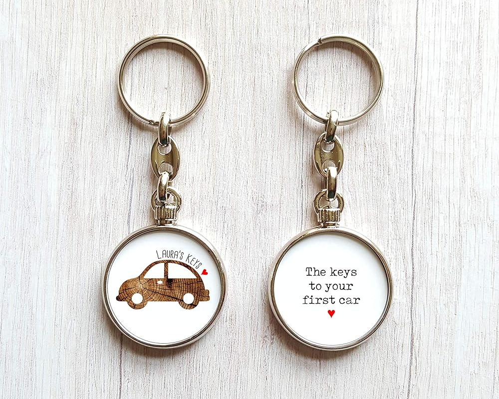Personalised New Driver Gift Keychain, Custom First Car Keyring Amazon