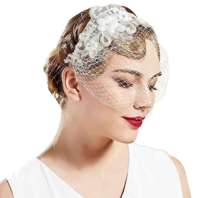 Babeyond Bridal Wedding Fascinator Mesh Feather Fascinator Hair