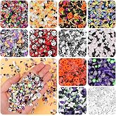 DIYASY 180g Fake Halloween Sprinkles, 6.35oz Non-edible Polymer Clay Slices | Halloween Mini Faux Sprinkle for Crafts Art DIY Cake Decoration Plastic Slime Card Filler Nail Supply 12 Styles