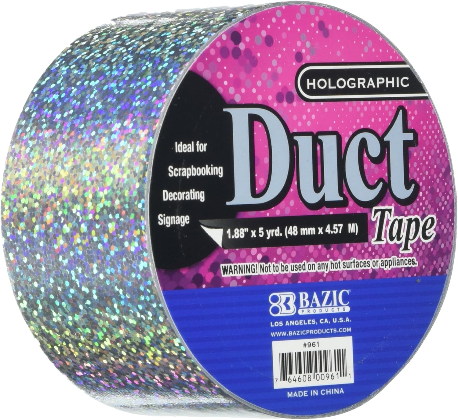 Bazic 961 Holographic Duct Tape 1.88" X 5 Yards Assorted