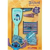 LUV HER Girls' 15-Piece Hair Accessories Set &ndash; The Stitch-Themed Brush, Bow, PVC Snap Clips &amp; Lurex Elastics &ndash; Fun &amp; Practical Hair Set for Kids Ages 3+