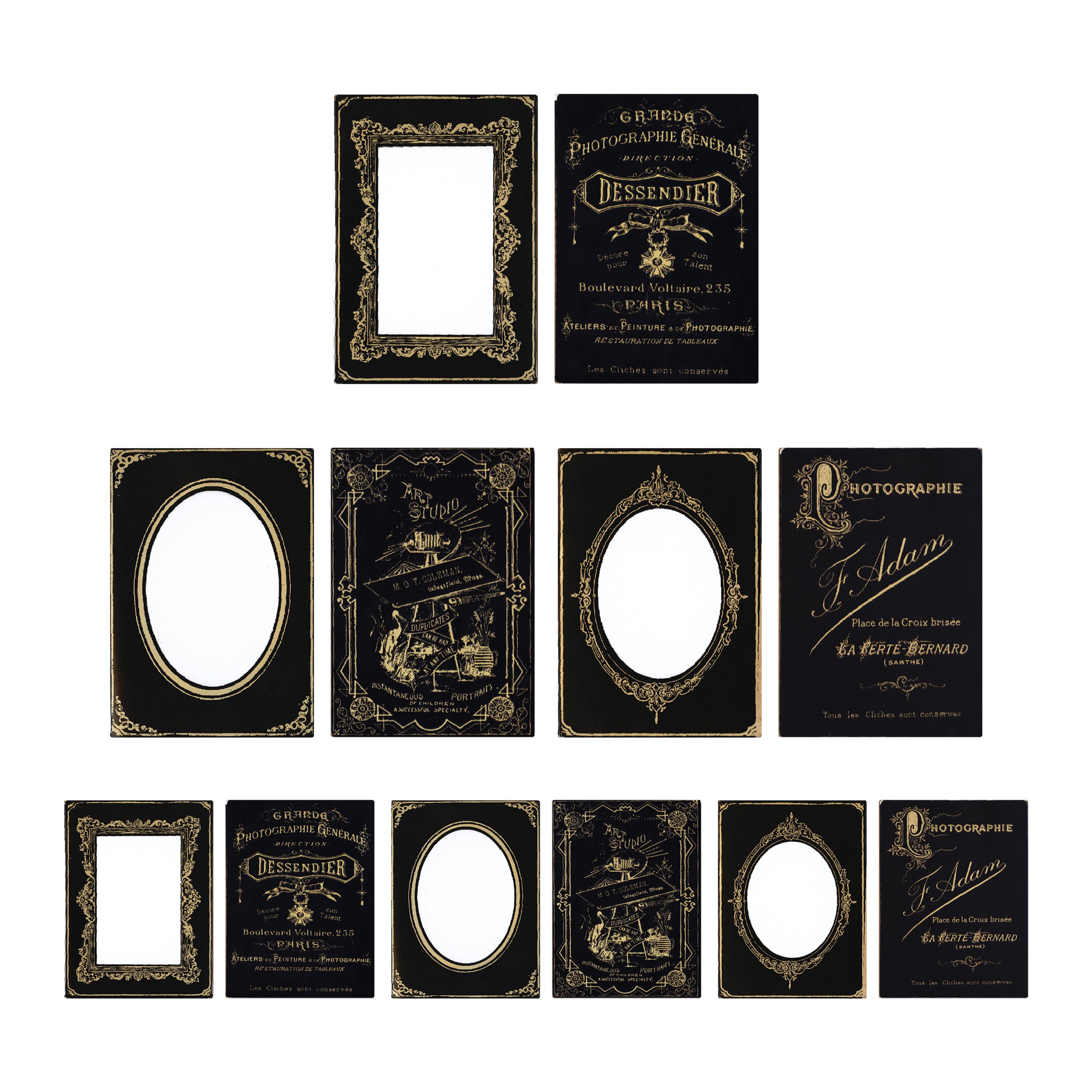 Advantus Idea-Ology Sophisticate Mini Cabinet Cards-Black/Gold Holds 6 3 x 4-inch Photos, Other, Multicoloured, 13.58x22.4x0.76 cm