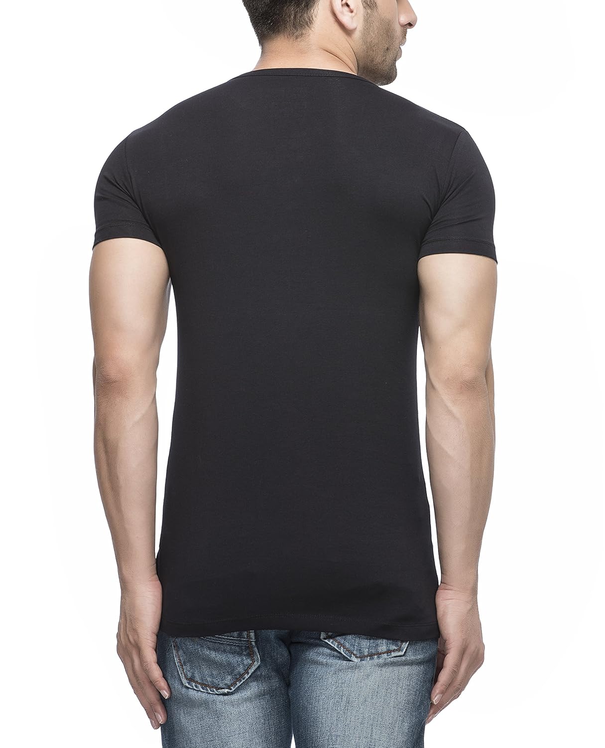 tinted men's cotton lycra henley t-shirt