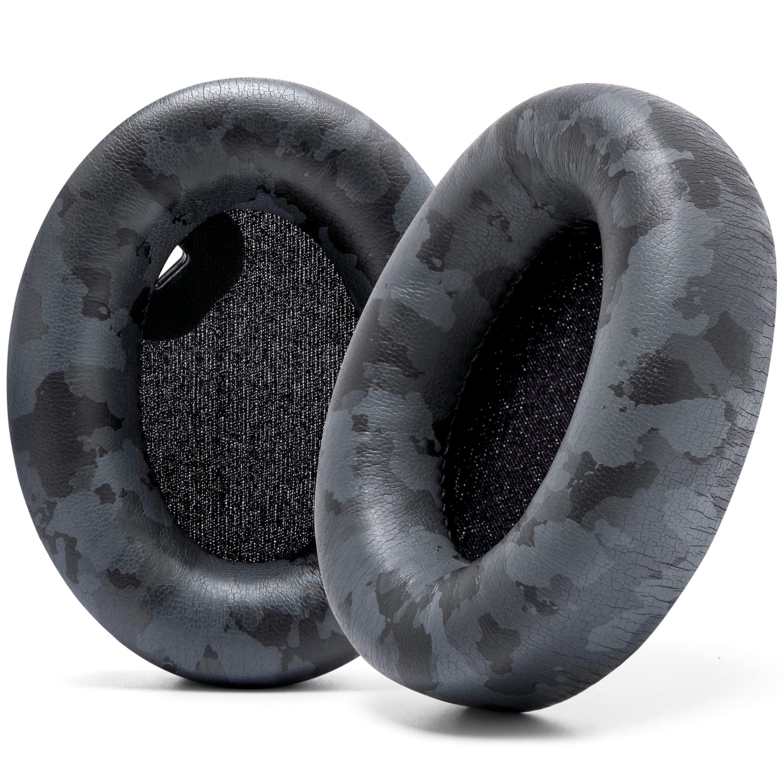 WC Wicked Cushions Extra Thick Earpads for Sony WH1000XM4 Headphones - Soft PU Leather Cushions, Luxurious Noise Isolating Memory Foam, Added Thickness Without Disabling On/Off Sensor | Black Camo