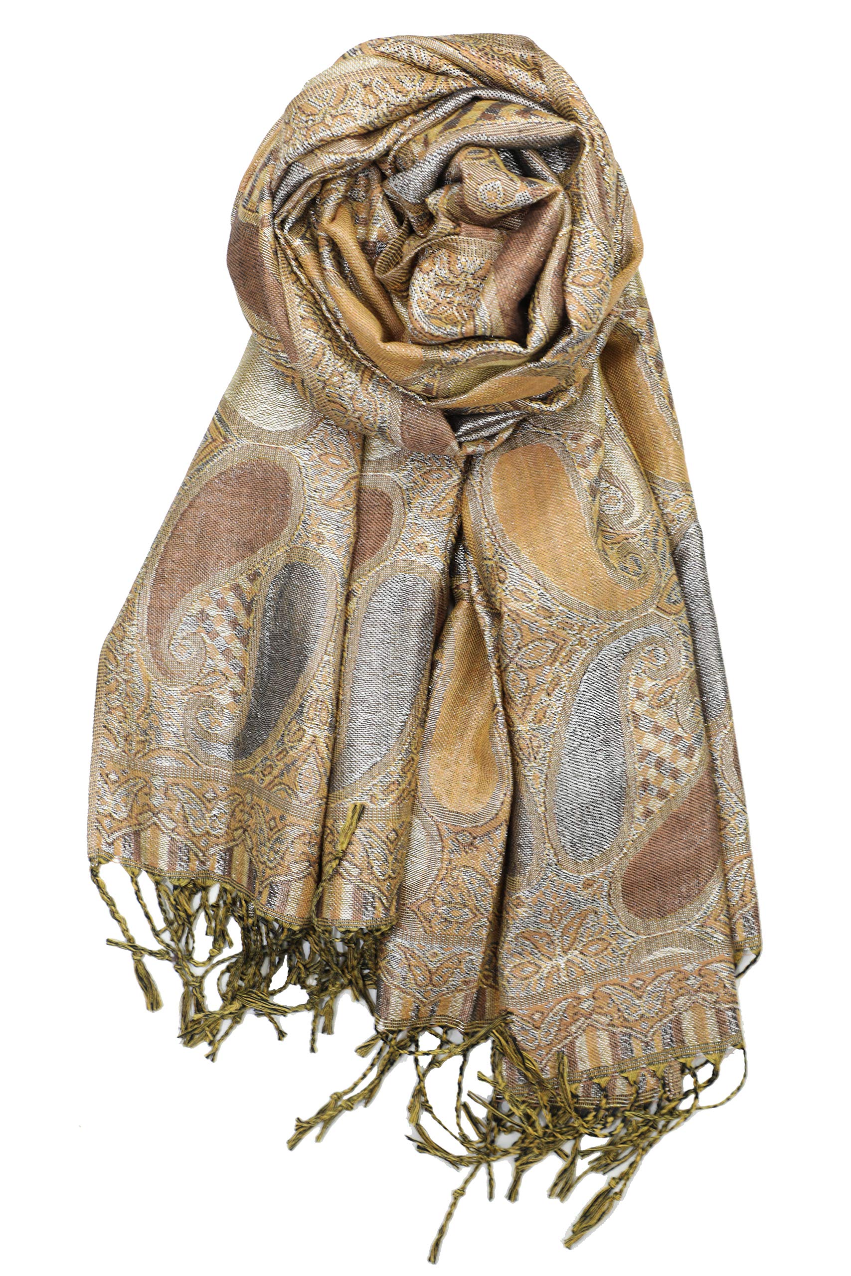 Achillea Women's Paisley Pattern Sparkling Metallic Pashmina Shawl Wrap Scarf Stole Achillea Women's Paisley Pattern Sparkling Metallic Pashmina Shawl Wrap Scarf Stole