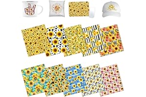 HTVSTD Sunflower Sublimation Transfer Ink Paper - 10 Sheets 12"x10" Yellow Sublimation Transfer Paper for Tumblers T-Shirts Mugs DIY Sublimation Transfer Sheets Compatible with Cricut/Silhouette