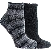 Dr. Scholl's Women's Cozy Soothing Moisturizing Gripper Spa Low Cut Socks | 2 Pairs, APMA Accepted, Ultra-Soft Premium Yarns, Silicone Grippers, Vitamin E &amp; Lavender, Black Assorted, Shoe Size 4-10